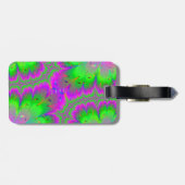 Roze en groene Peacock Tail Bagagelabel (Achterkant horizontaal)