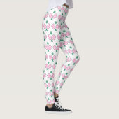 Roze en Groene Pickleball Leggings (Rechts)