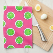 Roze en groene pickleballs Preppy Keuken Theedoek (Quarter Fold)