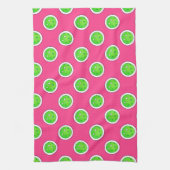 Roze en groene pickleballs Preppy Keuken Theedoek (Verticaal)