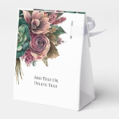 Roze en Groene Pioen Succulent Bruiloft Bedankdoosjes (Achterkant)