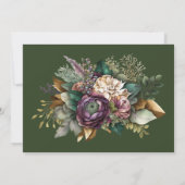 Roze en Groene Pioen Succulent Repetitie Diner Kaart (Achterkant)