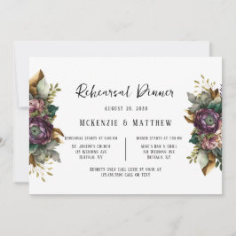 Roze en Groene Pioen Succulent Repetitie Diner Kaart