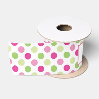 Roze en groene poka Dot Birthday Gift Pattern Satijnen Lint