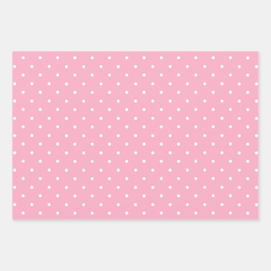 Roze en groene poka Dots Trio Inpakpapier Vel (Voorkant)