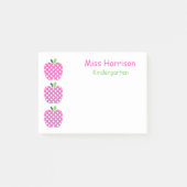 Roze en Groene Polka Dot Appels Post-it® Notes (Voorkant)
