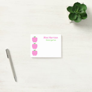Roze en Groene Polka Dot Appels Post-it® Notes