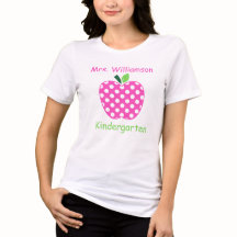 Roze en groene polka stippen leraarappel