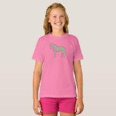 Roze en groene Pony van Paisley T-shirt (Voorkant volledig)