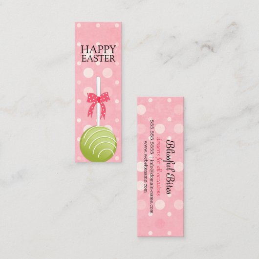 Roze en groene Poppen Happy PaasLabels Mini Visitekaartje (Voorkant / Achterkant)