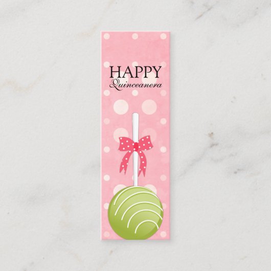 Roze en groene Poppen Happy Quinceanera Labels (Voorkant)