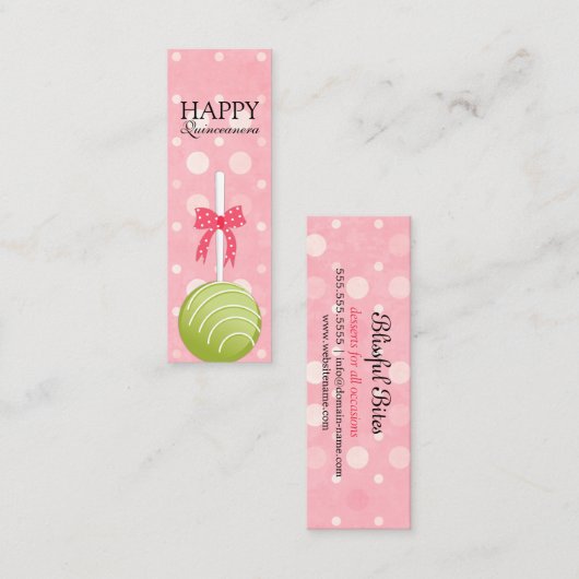 Roze en groene Poppen Happy Quinceanera Labels (Voorkant / Achterkant)