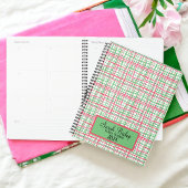 Roze en Groene Preppy Jaarlijkse Planner Hardcover
