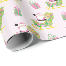 Roze en groene preppy Palm Beach Kerstman
