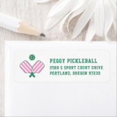Roze en Groene Preppy Pickleball Etiket (Insitu)