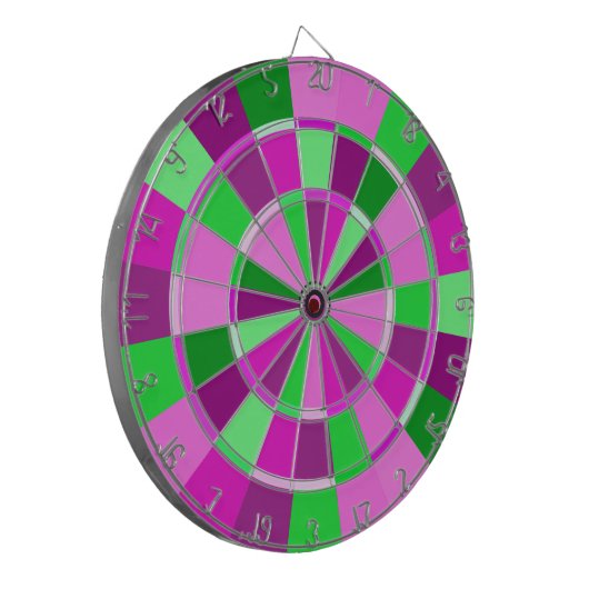 Roze en groene preppy Sorority Dart Champion Dartbord (Voorkant Links)