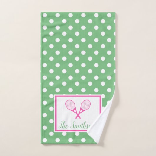 Roze en groene preppy Tennis Handdoek (Handdoek)