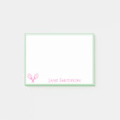 Roze en groene preppy Tennis Post-it® Notes (Voorkant)