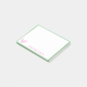 Roze en groene preppy Tennis Post-it® Notes (Schuin)
