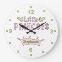 Roze en groene prinses Wall Clock