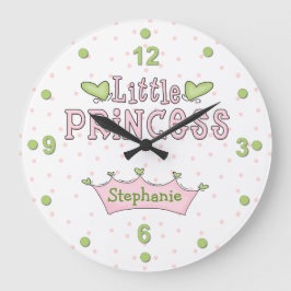 Roze en groene prinses Wall Clock Grote Klok