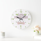 Roze en groene prinses Wall Clock Grote Klok (Huis)