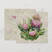 Roze en groene Protea Flowers BEDANKEN U Feestdagenkaart (Voorkant / Achterkant)