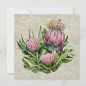 Roze en groene Protea Flowers BEDANKEN U Feestdagenkaart (Voorkant)