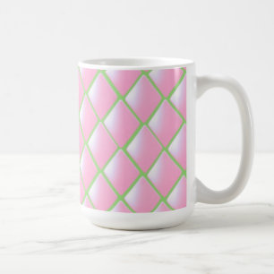 Roze en groene quilt diamanten koffiemok