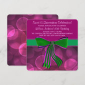 Roze en groene Quinceanera Kaart (Voorkant / Achterkant)