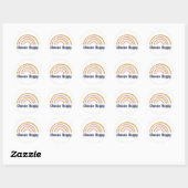 Roze en groene regenboog met Inspirerend Gezegde Ronde Sticker (Vel)