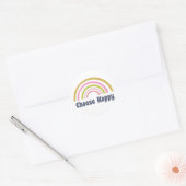 Roze en groene regenboog met Inspirerend Gezegde Ronde Sticker (Envelop)