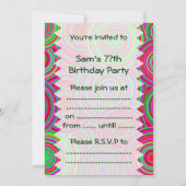 Roze en groene Retro cirkels van afgelopen dag Kaart (Achterkant)