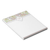 Roze en groene retro patroon notitieblok (Schuin)