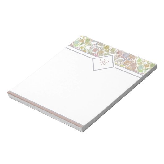 Roze en groene retro patroon notitieblok (Linkerzijde)