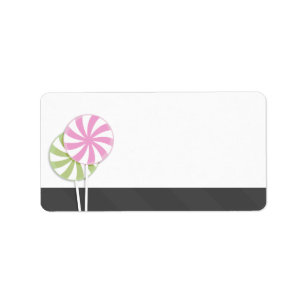 Roze en groene rode lipop blanco etiket