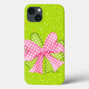 Roze en groene romp en lint iPhone 13 hoesje