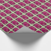  Roze en Groene Rozen bloemmotief Cadeaupapier (Hoek)