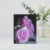 Roze en groene Rozen Kaart (Staand voorkant)