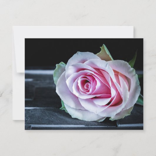 Roze en groene rozen kaart (Voorkant)