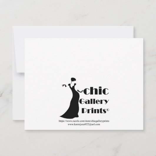 Roze en groene rozen kaart (Achterkant)