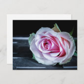 Roze en groene rozen kaart (Voorkant / Achterkant)