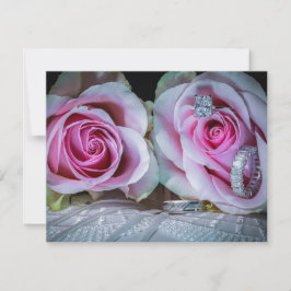 Roze en groene rozen kaart