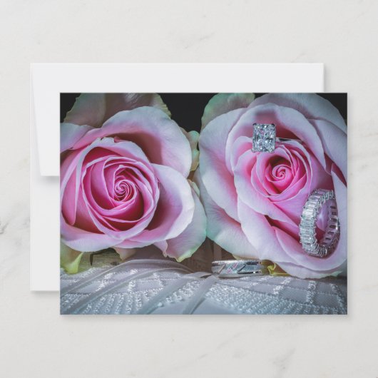 Roze en groene rozen kaart (Voorkant)