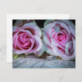 Roze en groene rozen kaart (Voorkant / Achterkant)