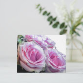 Roze en groene rozen kaart (Staand voorkant)