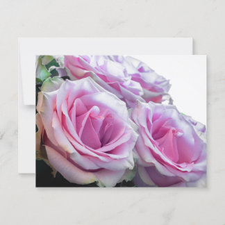 Roze en groene rozen kaart