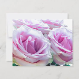 Roze en groene rozen kaart