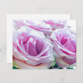 Roze en groene rozen kaart (Voorkant / Achterkant)