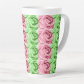Roze en Groene Rozen Latte Mok (Rechterhoek)